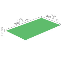 Plaque de mousse de polyéthylène PLASTAZOTE PER33-Vert-005 avec les dimensions