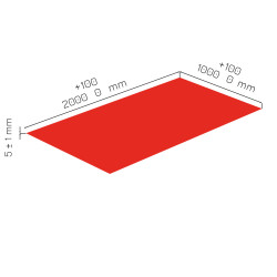 Plaque de mousse de polyéthylène PLASTAZOTE PER33-Rouge-005 avec les dimensions