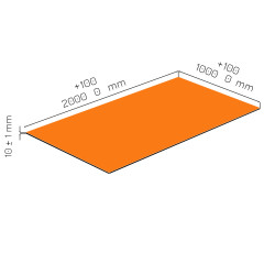 Plaque de mousse de polyéthylène PLASTAZOTE PER33-Orange-010 avec les dimensions