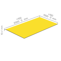 Plaque de mousse de polyéthylène PLASTAZOTE PER33-Jaune-010 avec les dimensions