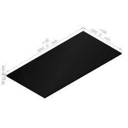 Plaque de mousse de polyéthylène PLASTAZOTE PER45-Noir-020 avec les dimensions