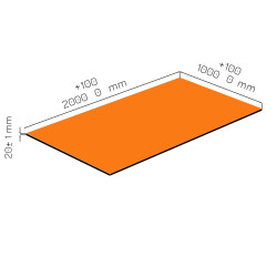 Plaque de mousse de polyéthylène PLASTAZOTE PER33-Orange-020 avec les dimensions