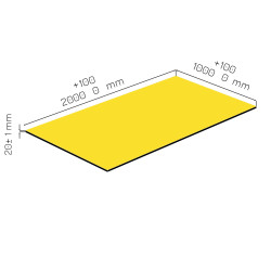 Plaque de mousse de polyéthylène PLASTAZOTE PER33-Jaune-020 avec les dimensions