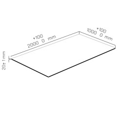 Plaque de mousse de polyéthylène PLASTAZOTE PER33-Blanc-020 avec les dimensions