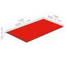 Plaque de mousse de polyéthylène PLASTAZOTE PER33-Rouge-025 avec les dimensions