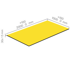 Plaque de mousse de polyéthylène PLASTAZOTE PER33-Jaune-030 avec les dimensions