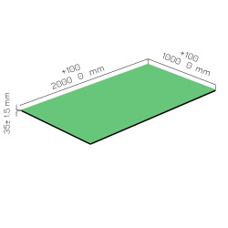 Plaque de mousse de polyéthylène PLASTAZOTE PER33-Vert-035 avec les dimensions