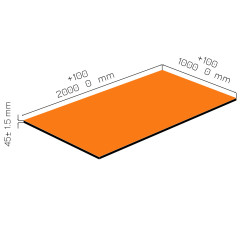 Plaque de mousse de polyéthylène PLASTAZOTE PER33-Orange-045 avec les dimensions