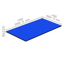 Plaque de mousse de polyéthylène PLASTAZOTE PER33-Bleu-050 avec les dimensions