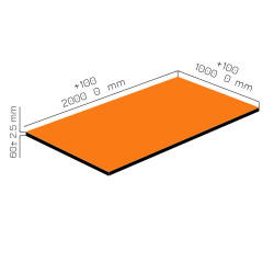 Plaque de mousse de polyéthylène PLASTAZOTE PER33-Orange-060 avec les dimensions