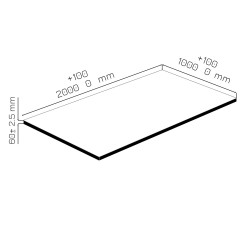 Plaque de mousse de polyéthylène PLASTAZOTE PER29-Blanc-060 avec les dimensions