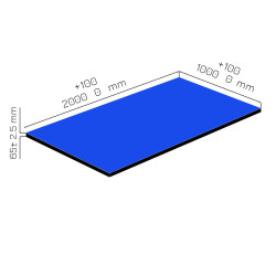 Plaque de mousse de polyéthylène PLASTAZOTE PER33-Bleu-065 avec les dimensions