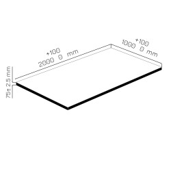 Plaque de mousse de polyéthylène PLASTAZOTE PER29-Blanc-075 avec les dimensions