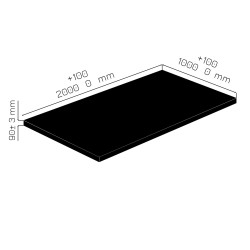 Plaque de mousse de polyéthylène PLASTAZOTE PER45-Noir-090 avec les dimensions