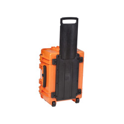 Valise étanche BAGETANCHE Explorer 5326 coloris orange debout vue de derrière avec manche télescopique