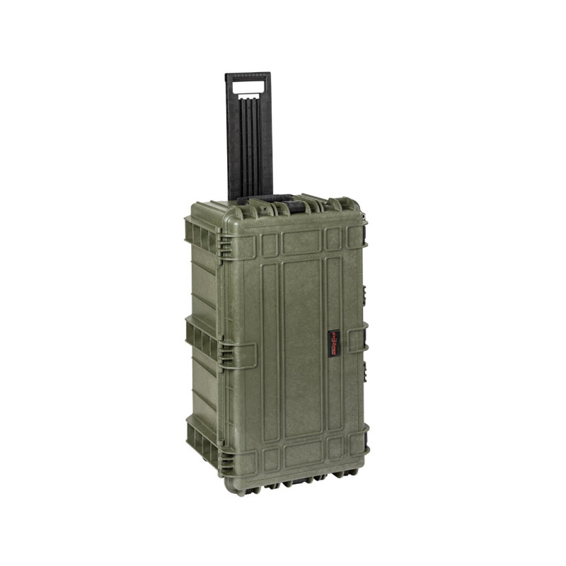 Valise étanche BAGETANCHE Explorer 7635HL coloris vert armée vue de face avec manche télescopique