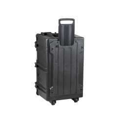 Valise étanche BAGETANCHE Explorer 7641 coloris noir vue de derrière avec manche télescopique