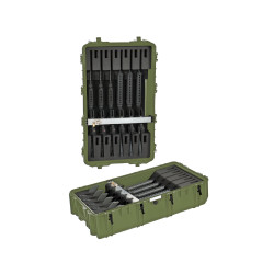 Valise étanche BAGETANCHE Explorer 10840 vert armée avec système de canon réglable pour 6+6 fusils, PAS d'indicateur d'humidité.