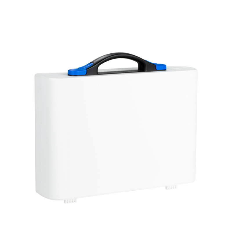 Valise Plastique BAGACASE Gaggione New Wave K4S coloris coque blanc et fermoir bleu