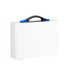 Valise Plastique BAGACASE Gaggione New Wave K4S coloris coque blanc et fermoir bleu