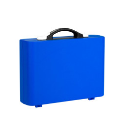 Valise Plastique BAGACASE Gaggione New Wave K4S coloris coque bleu outremer et fermoir blanc