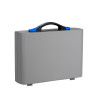Valise Plastique BAGACASE Gaggione New Wave K4S coloris coque gris alu et fermoir bleu