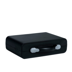 Valise Plastique BAGACASE Gaggione New Wave K4S coloris coque noir et fermoir gris alu fermée