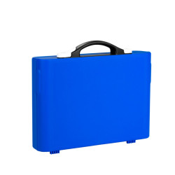 Valise Plastique BAGACASE Gaggione New Wave K4M coloris coque bleu outremer et fermoir blanc