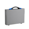 Valise Plastique BAGACASE Gaggione New Wave K4M coloris coque gris alu et fermoir bleu