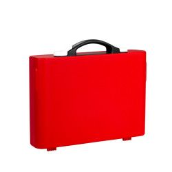 Valise Plastique BAGACASE Gaggione New Wave K4M coloris coque rouge et fermoir blanc
