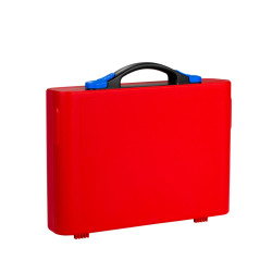 Valise Plastique BAGACASE Gaggione New Wave K4M coloris coque rouge et fermoir bleu