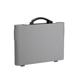 Valise Plastique BAGACASE Gaggione New Wave K4L coloris coque gris alu fermoir blanc