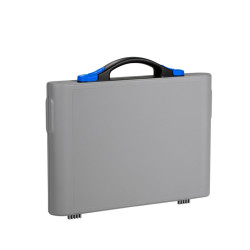 Valise Plastique BAGACASE Gaggione New Wave K4L coloris coque gris alu fermoir bleu