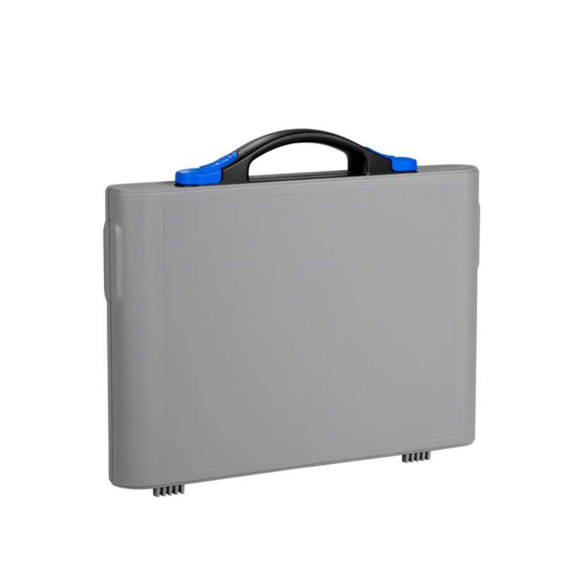 Valise Plastique BAGACASE Gaggione New Wave K4L coloris coque gris alu fermoir bleu