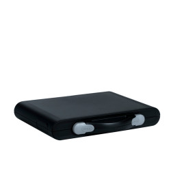 Valise Plastique BAGACASE Gaggione New Wave K4L coloris coque noir fermoir gris alu fermée