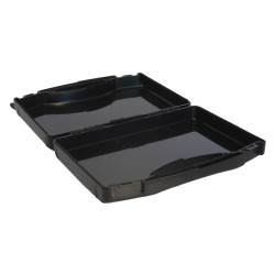Valise Plastique BAGACASE Tekno 2003S coloris noir ouverte