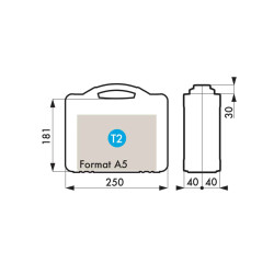 Valisette professionnelle BAGACASE Gaggione Casual T02 dimensions