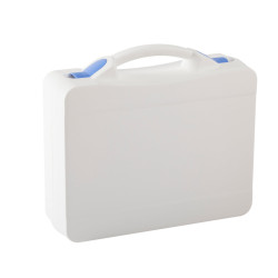 Valisette professionnelle BAGACASE Gaggione Casual T04 coloris blanc avec fermoirs en bleu pastel