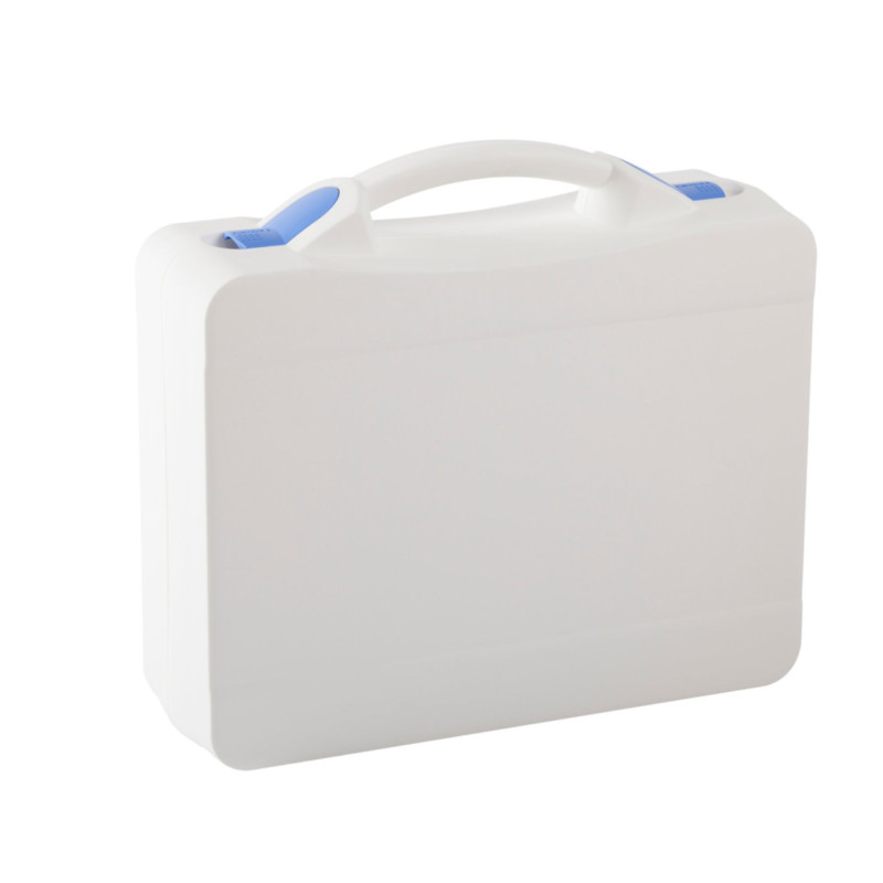 Valisette professionnelle BAGACASE Gaggione Casual T04 coloris blanc avec fermoirs en bleu pastel