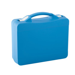 Valisette professionnelle BAGACASE Gaggione Casual T04 coloris bleu avec fermoirs en blanc