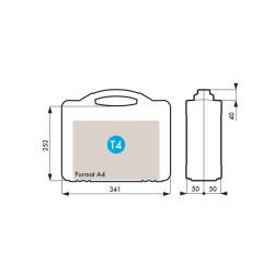 Valisette professionnelle BAGACASE Gaggione Casual T04 avec les dimensions