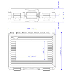 Valise Plastique BAGACASE PNR122VP43 et les dimensions de la valise