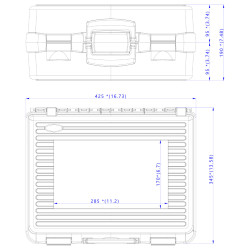 Dimensions de la Valise Plastique BAGACASE PNR190VP43