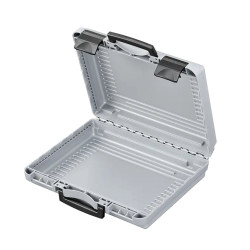 Valise Plastique BAGACASE PNR96VP34 fermoirs noir ouverte