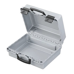 Valise Plastique BAGACASE PNR160VP34 coloris fermoirs noir ouverte