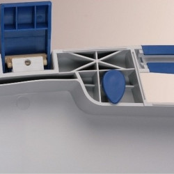 Valise Plastique BAGACASE Heavy 4054 coloris gris fermoirs bleu