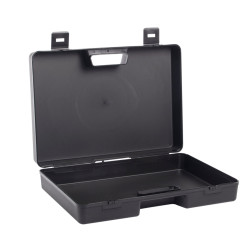 Valise plastique BAGACASE Gaggione Rétro B01 coloris noir ouverte