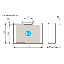 plastique BAGACASE Gaggione Classic D04 et ses dimensions