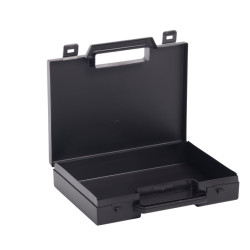 Valise plastique BAGACASE Gaggione Classic R02 coloris noir ouverte