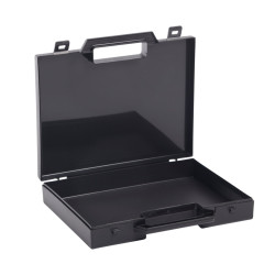 Valise plastique BAGACASE Gaggione Classic R03 coloris noir ouverte